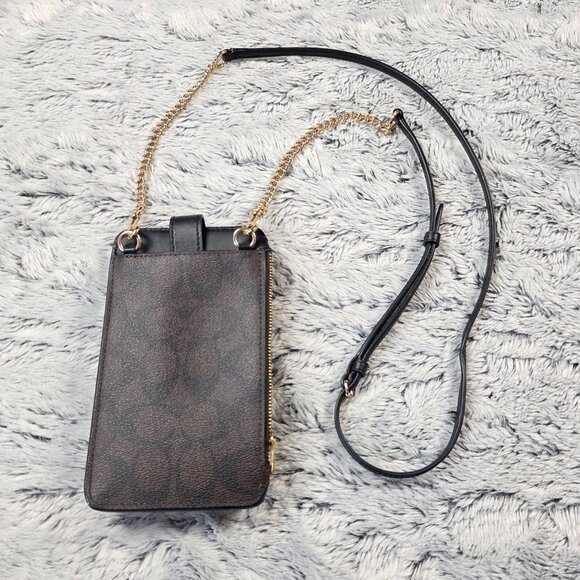Coach Brown and Black Phone Crossbody - Picture 3 of 5